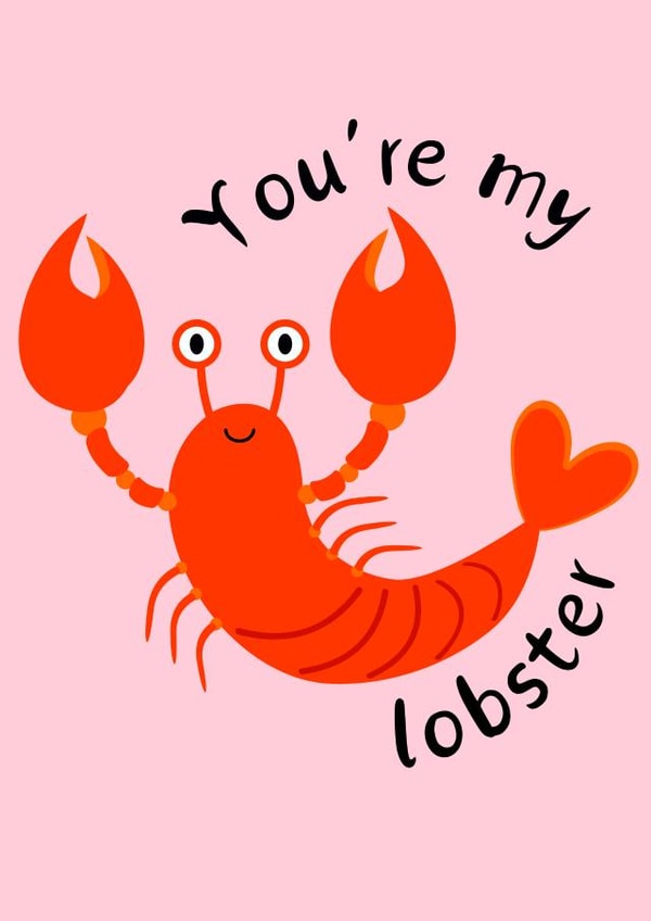 You're my lobster - Cute Valentines card - Inspired by Friends sitcom created by DoodleTwig