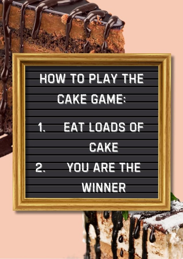 Funny birthday or celebration cake themed card. created by Gingersnap Designs