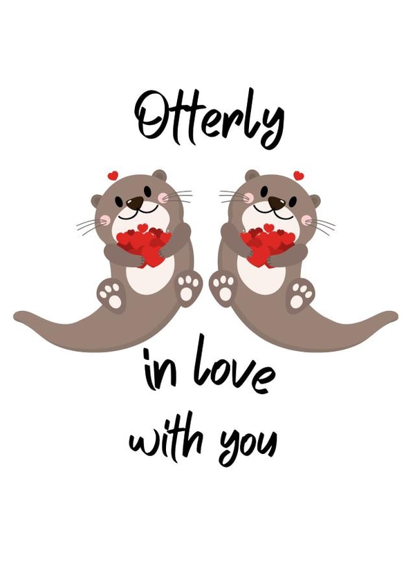 Cute Anniversary/Valentines Card - Otter Love created by DoodleTwig