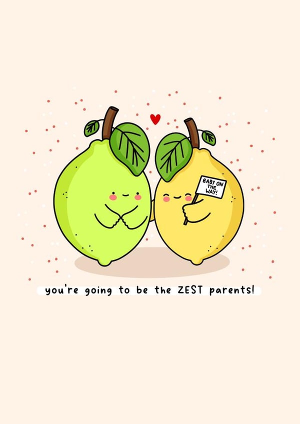 Cute pregnancy card - best parents - expecting parents created by Rosalie Perl