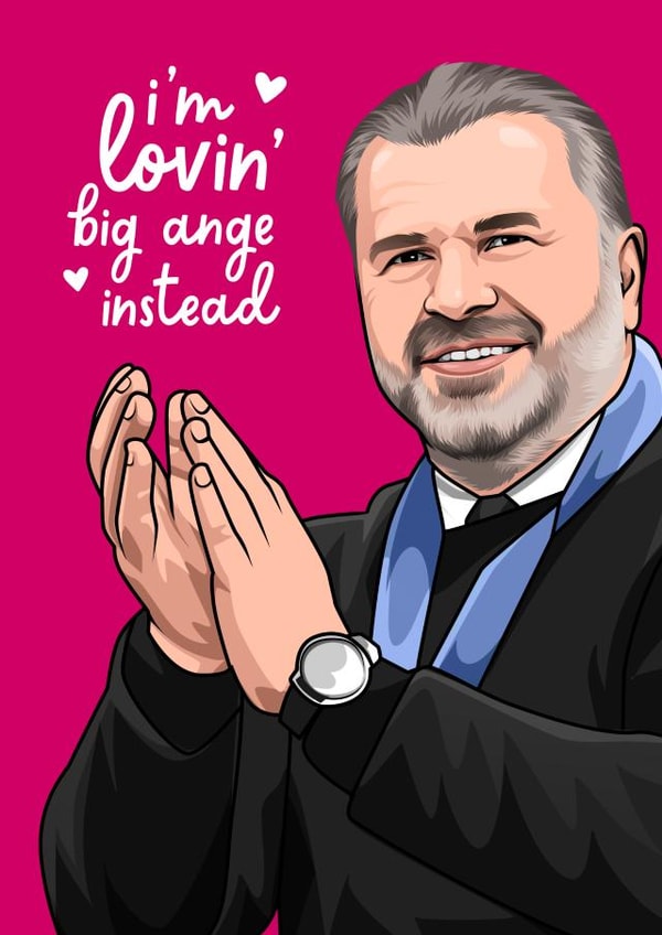 Funny Tottenham Valentine's Day Card - Ange Postecoglou created by All Things Banter