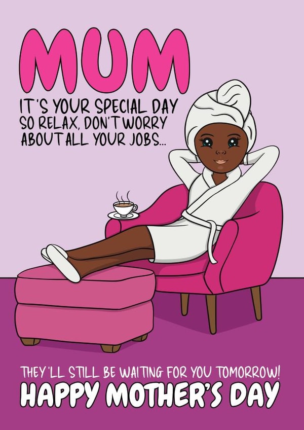 Sarcastic Mother's Day Card - For A Mum Who Deserves A Rest created by @Cupsie's Creations