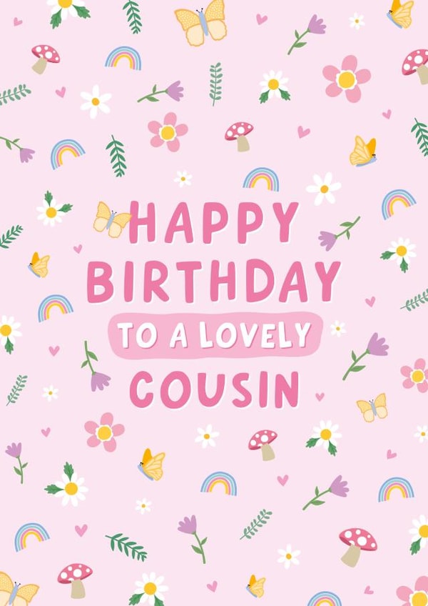 Lovely Cousin Birthday Card - Pretty created by Macie Dot Doodles