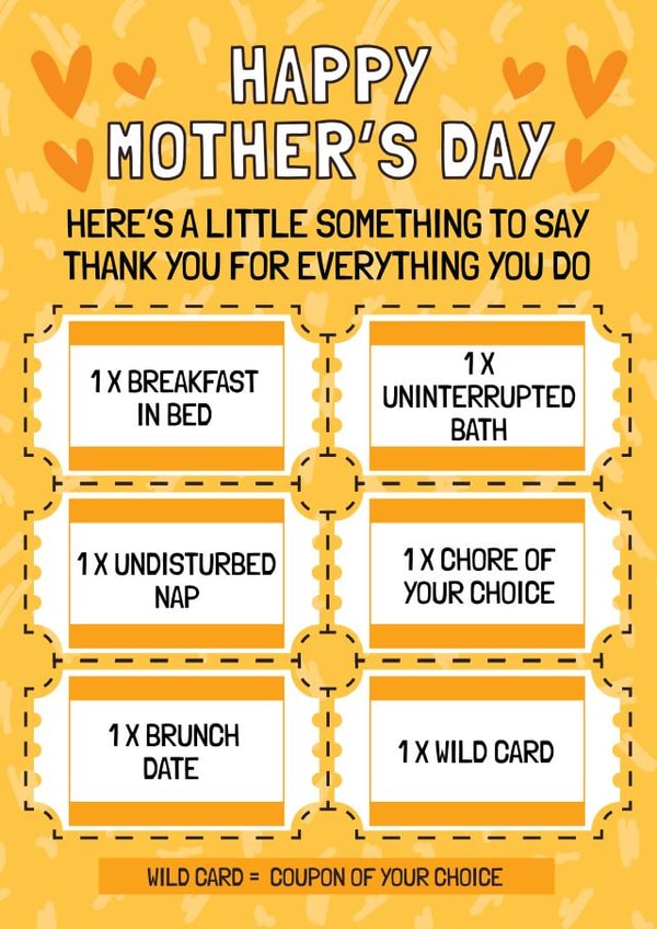 Cute Mother's Day Voucher Card - Thank you for everything created by AbiGoLucky