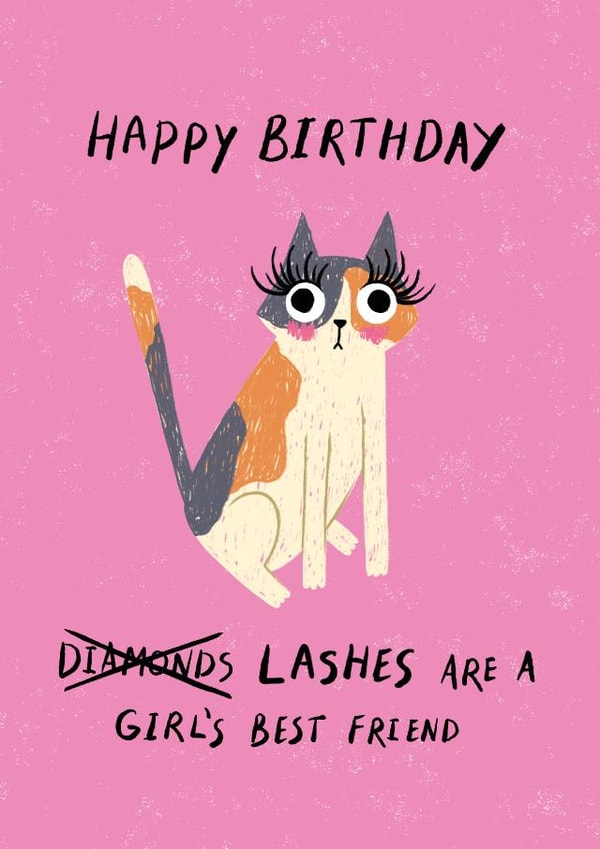 Funny Make up Birthday Card - Lashes Are A Girls Best Friend created by Dandelion Stationery