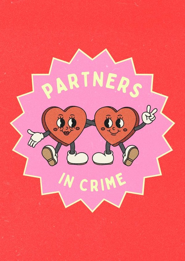 Cute Anniversary & Valentine's Day Card – Partners In Crime created by Insa Prints