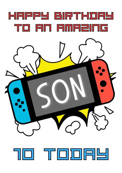 Gamer Birthday Card for Son aged 10 | thortful