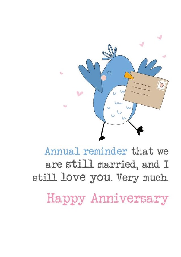 Cute Anniversary Card - Happy Anniversary - I Love You created by Dandelion Stationery