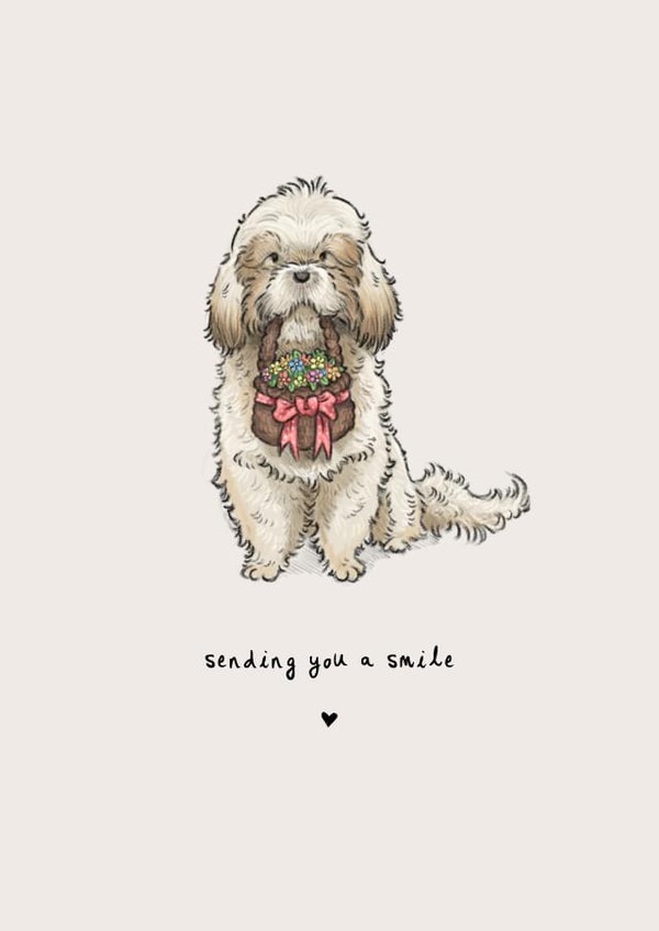 Cute Shih Tzu Dog Card - for Loved One - Sending You a Smile created by Elspeth Rose