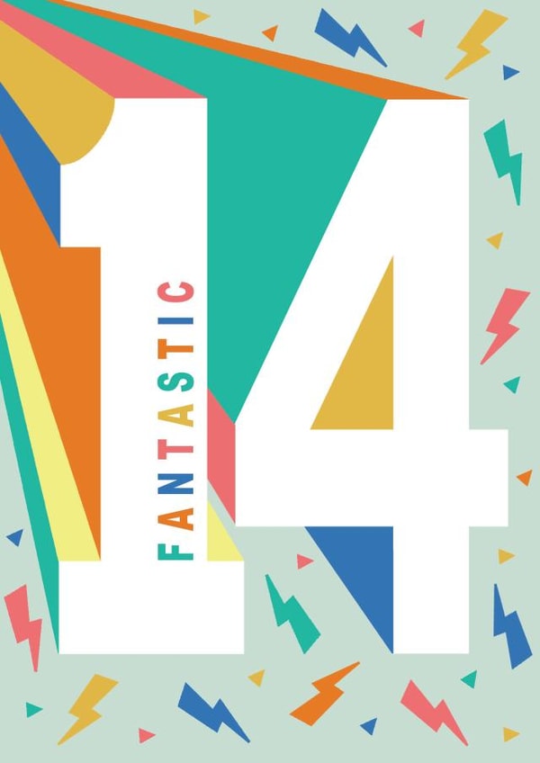 Fantastic 14 year old - Bold modern design created by Ally Marie Illustration