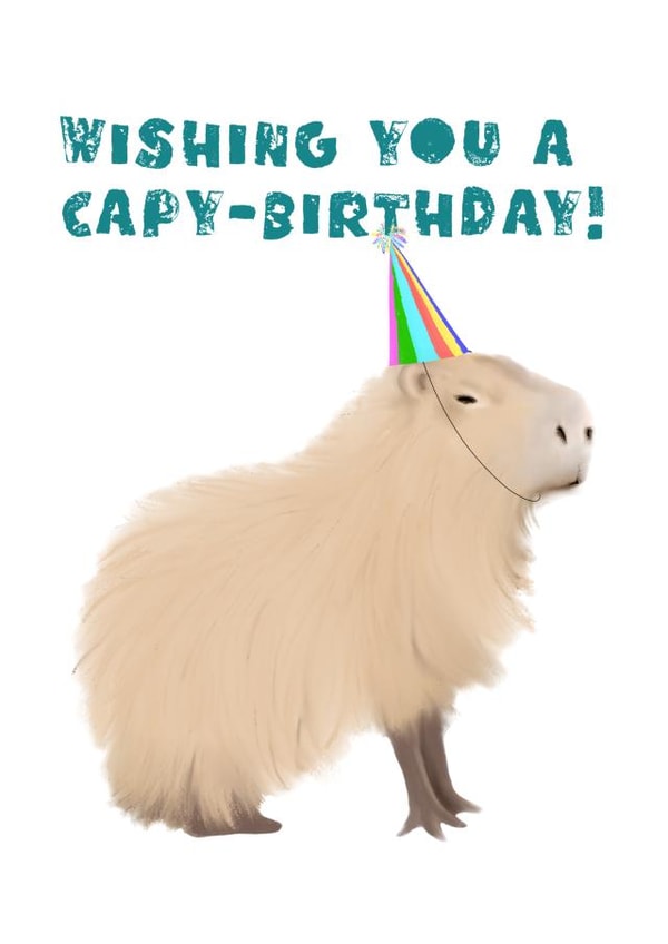 Happy Birthday - Capybara Card - Capy Birthday created by rcdesigns