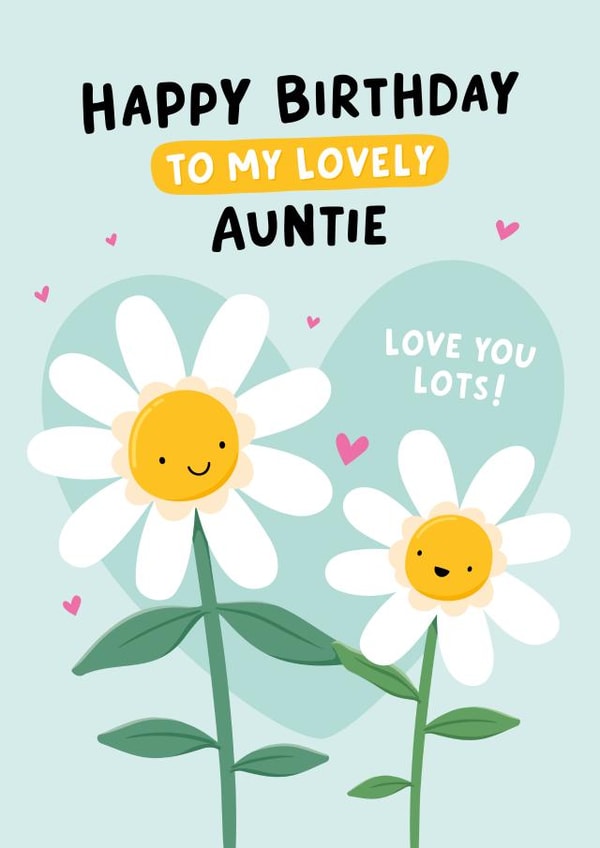 Cute Birthday Card - My Lovely Auntie created by Macie Dot Doodles