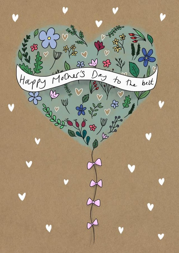 Cute Mother's Day Card - To The Best - Heart Balloon created by Lucy Driver