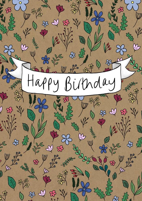 Pretty Birthday Card - Woodland Flowers created by Lucy Driver