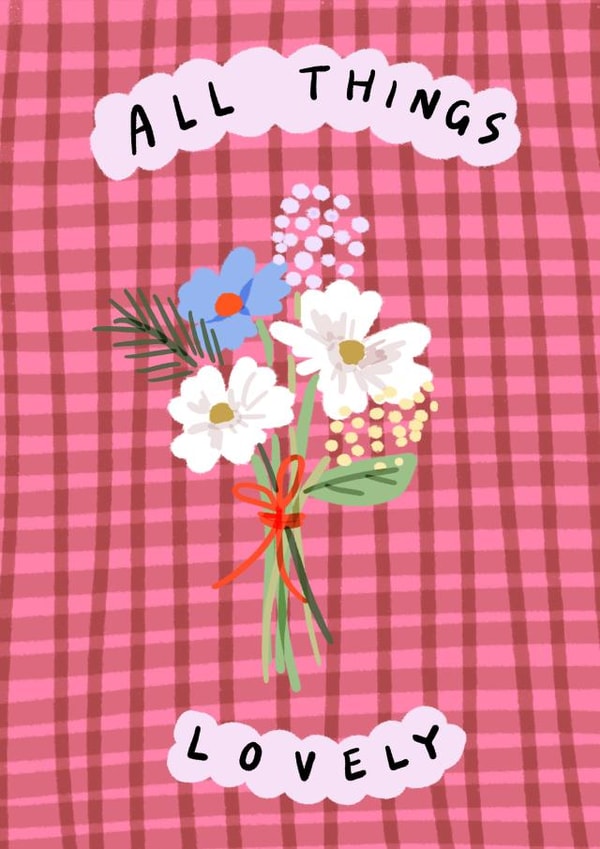 Cute Valentines card - classic - all things lovely created by Martha Ratcliff Illustration