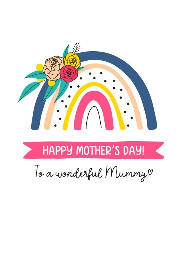 Cute Rainbow Mother's Day card - for Mummy created by Evie Garnett Designs