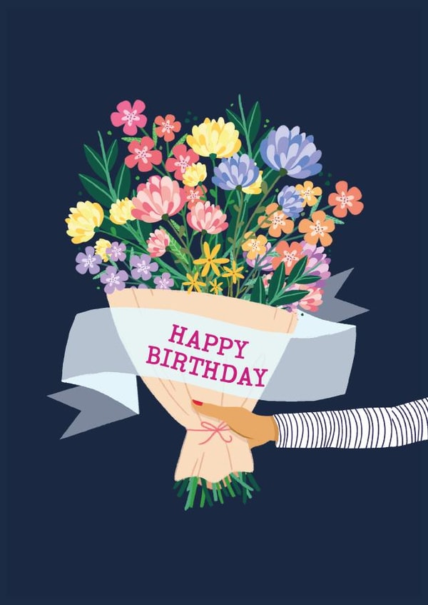Birthday Bouquet Card - Floral - Bunch Of Flowers - Happy Birthday Card created by Becky Broome