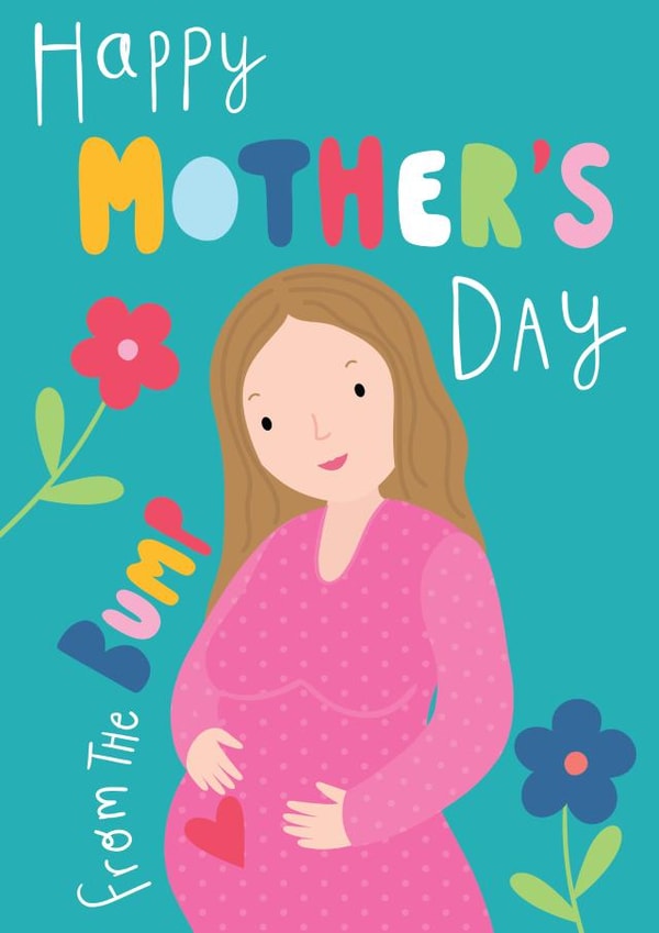 Cute Mothers day card - To a mummy to be - from her bump created by Fox and Bird Studio