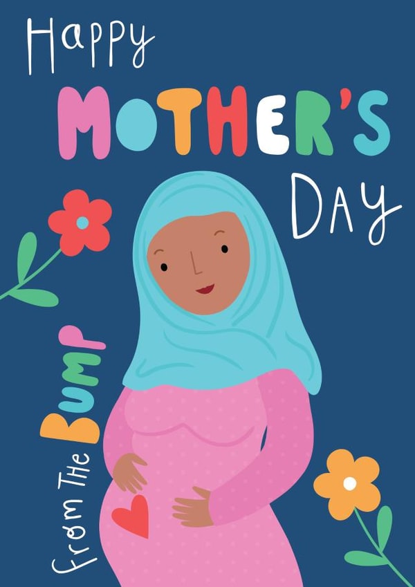 Cute Mothers day card - From her bump - To a mummy to be created by Christine Gore