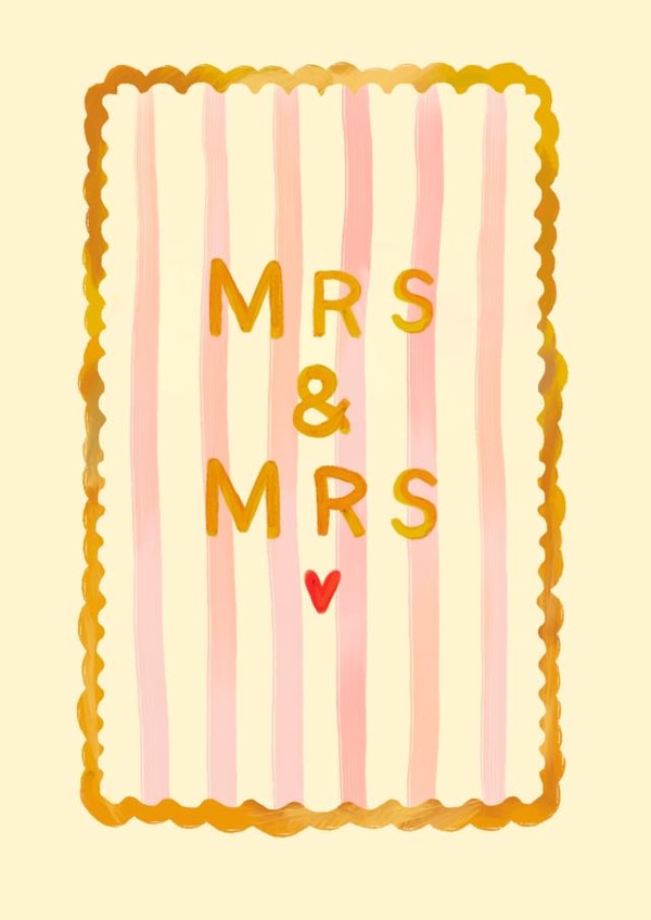 Cute Wedding Card - Mrs & Mrs created by Kate Fox