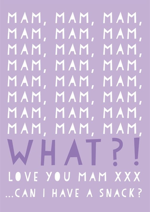 Funny Mam Snack Card - Mother's day card created by Heather Alstead Design LTD
