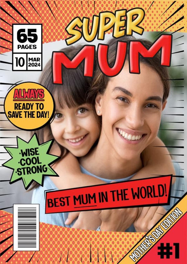 Cool Mother's Day Photo Card - Super Mum created by ShortRound888