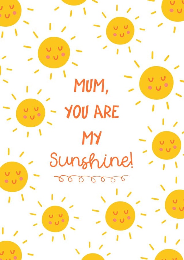 Cute Mother's Day Card - You Are My Sunshine created by Krafty Kitsune