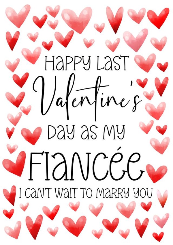 Cute Valentine's Day card - for your Fiancée - I can't wait to Marry You created by Louise Potton Designs