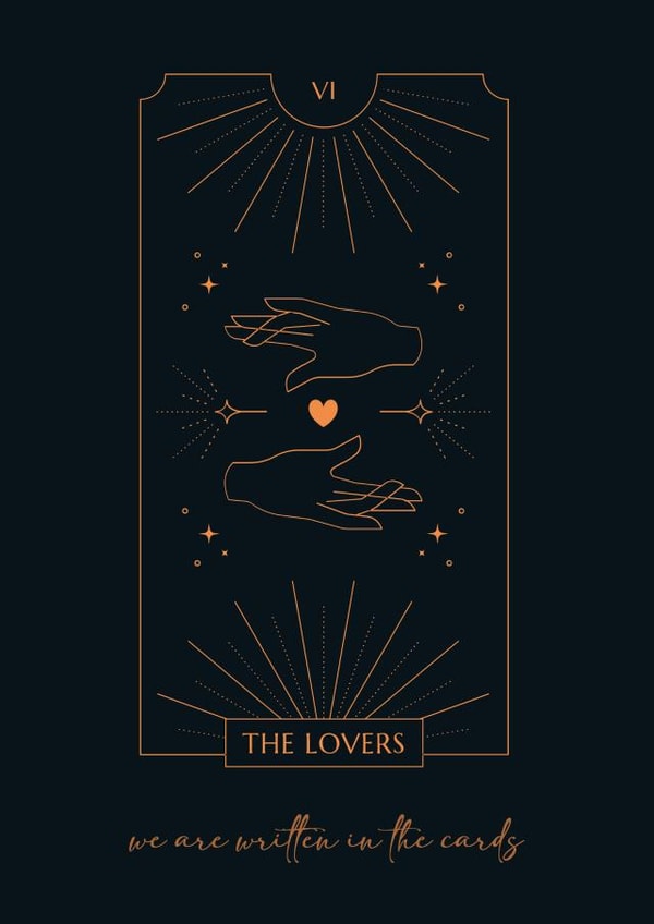 Written in the cards tarot anniversary/valentines card for your partner created by Let's Celebrate