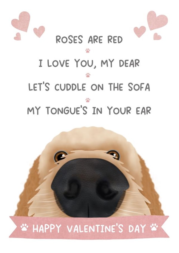 Cute Valentine's Day card - from the dog created by The Merry Giraffe