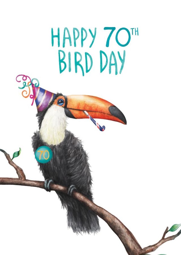 Cute -  70th Birthday -  Bird -  Pun - Card created by Citrus Bunn