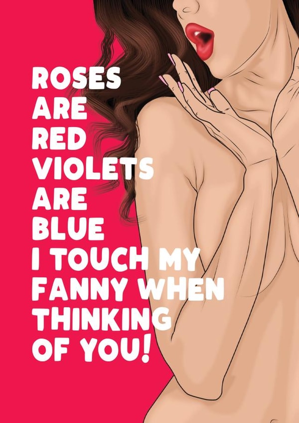 Rude Valentine /Anniversary card - For Him - Touch my Fanny created by Filthy Sentiments