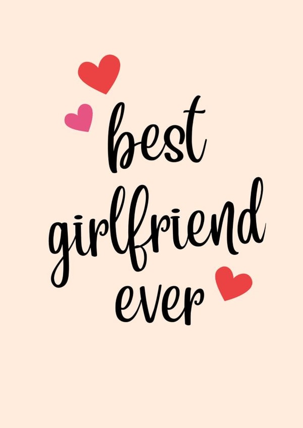 Valentines card for the best girlfriend ever. created by Louise Parr Studio