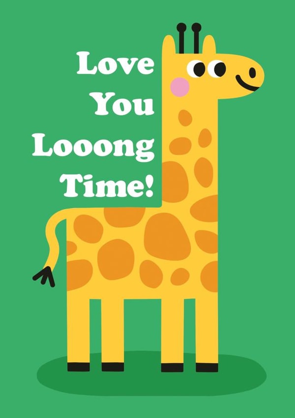 Love you long time - Cute Valentines card created by Studio Boketto