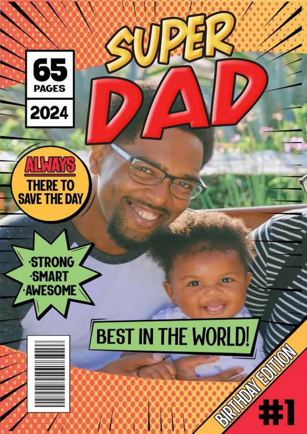 Cool Father's Day Photo Card - Super Dad created by ShortRound888