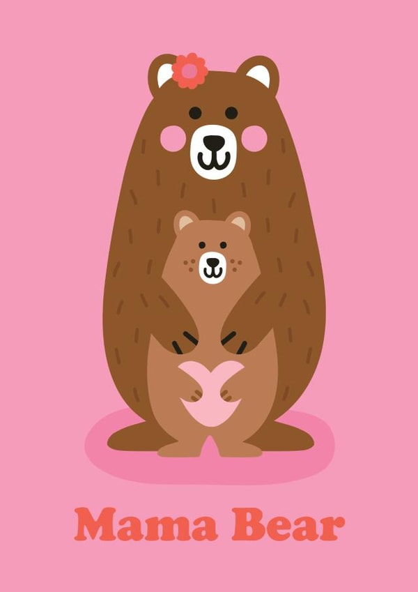 Cute Mothers Day Card - Mama Bear created by Studio Boketto