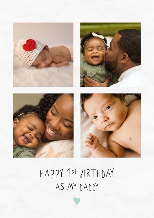Cute Birthday Photo Card - 1st Birthday as my Daddy! created by @hollielonglanddesigns