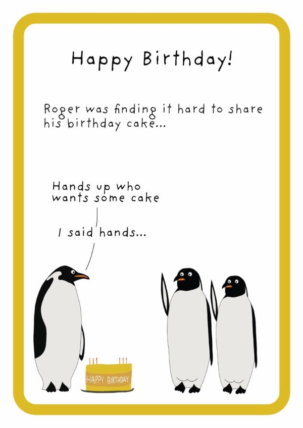 Funny Birthday Card - Penguins - Birthday Cake created by Not at all Jack