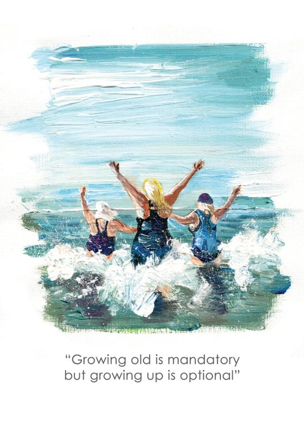 Wild swimming - Growing old is mandatory but growing up is optional created by MOJO Creative Studio
