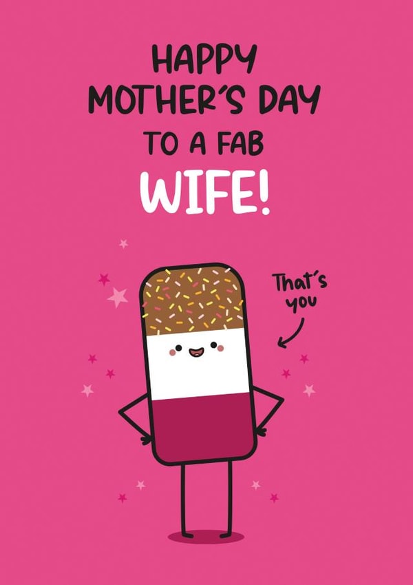 Mother's Day Card - Ice Lolly Pun - Fab Wife created by Twisted Haggis