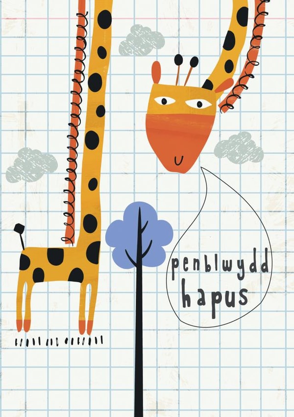 Giraffe Penblwydd Hapus Card - Welsh Happy Birthday created by Designs_by_flo