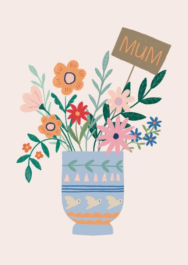 Pretty Mother's Day card - Illustrated Flowers created by Vicky Carpenter