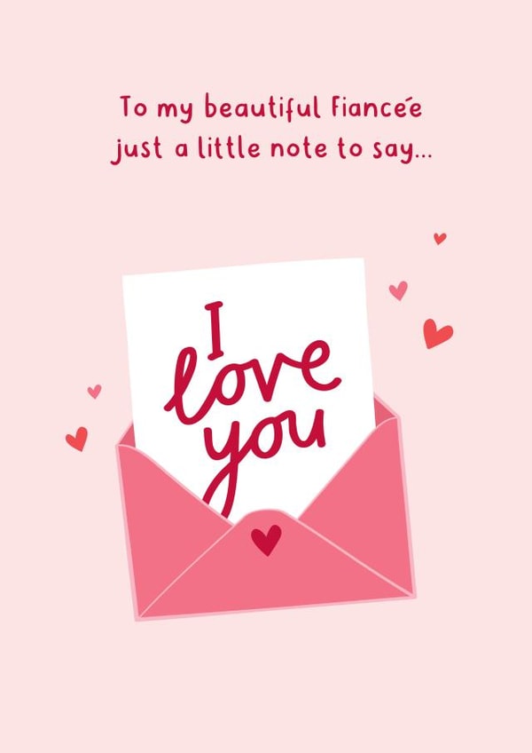 I Love You Fiancée Valentine's Card - Anniversary - Wedding Card created by Fliss Muir