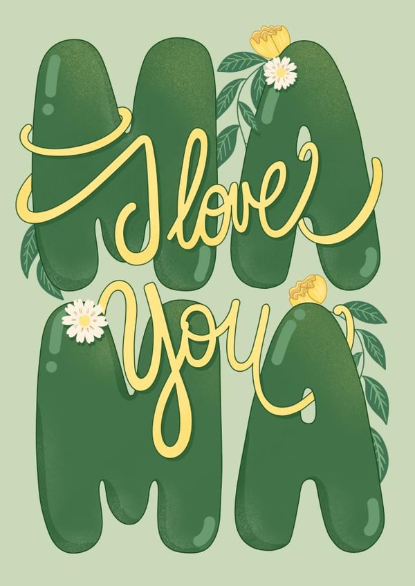 Pretty Spring Mother's Day card - blossoming flowers for Mama created by Kasia Cards