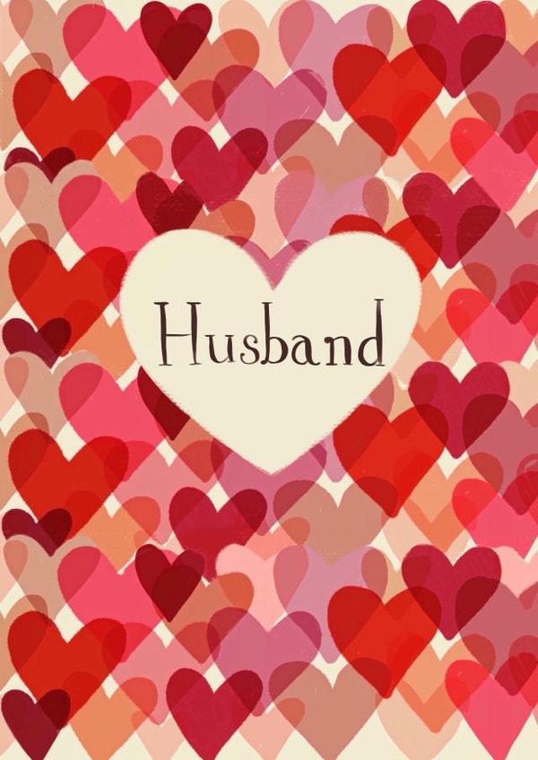 Classic Valentine's Card - Husband Hearts created by Love Lucy Illustration