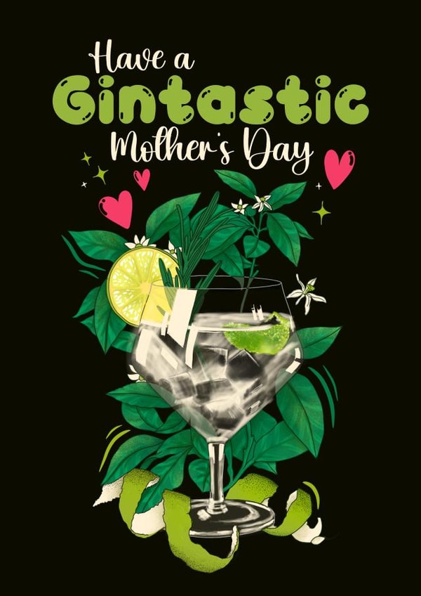 Fun Mother's Day Card - Gin and Tonic - Gintastic Mother's Day created by Kasia Cards