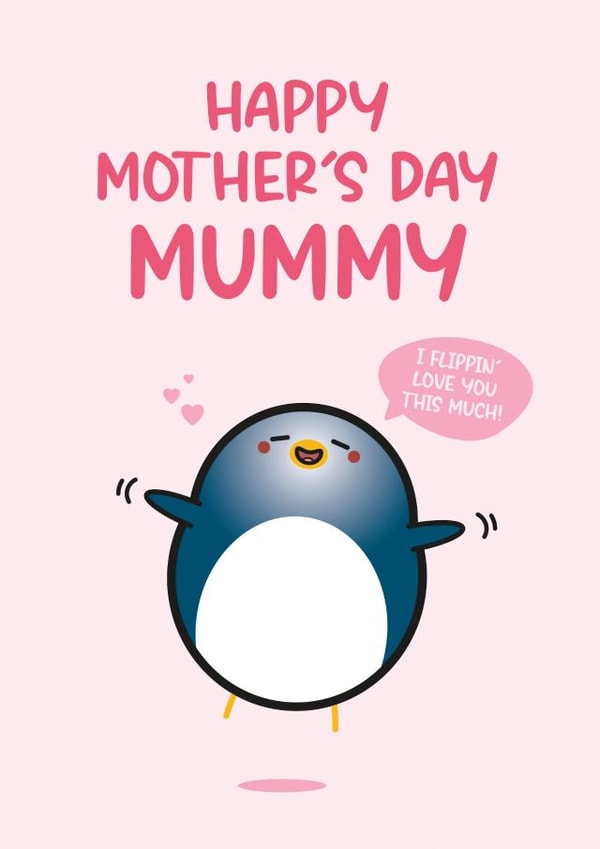 Cute Mother's Day Card - Funny Penguin created by Twisted Haggis
