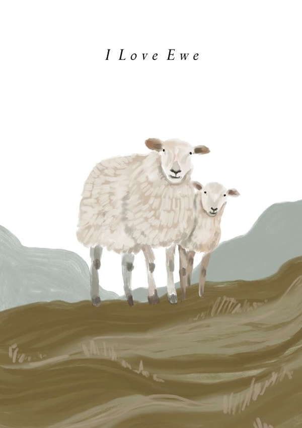 I love Ewe - Mother's Day Card - Cute Sheep Card created by HeatherLucyJ