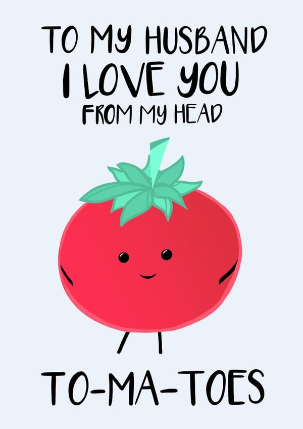 Funny Valentines Card For Husband - Punny Jokes - Love You from Head To-Ma-Toes created by Tori's Little Bubble