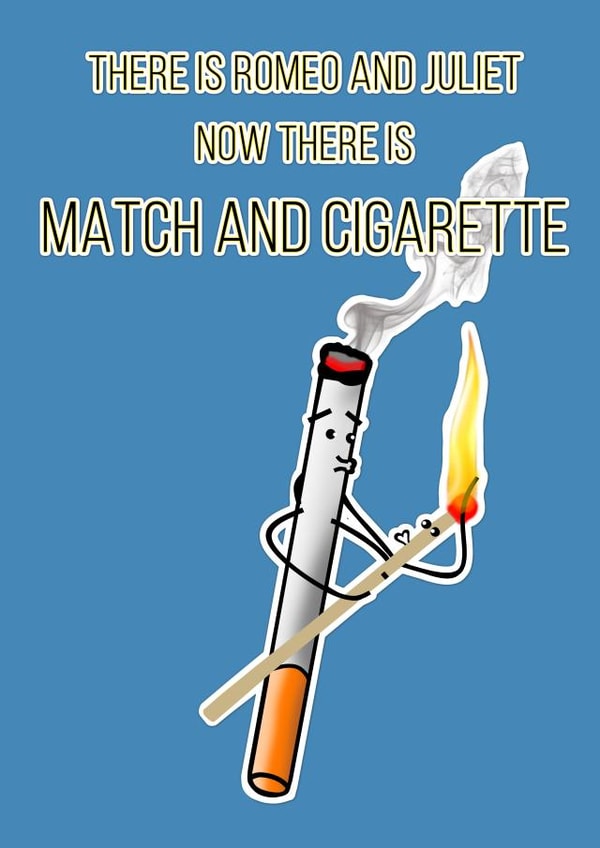 Funny Cigarette and Match Card for him/her created by Florinda Thomas